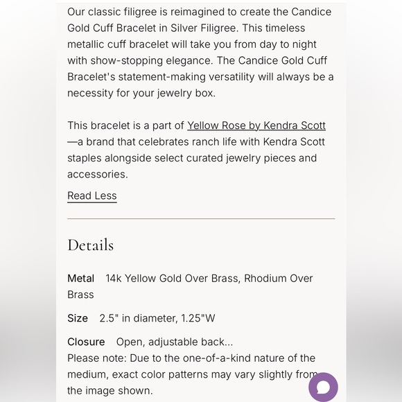 New Kendra Scott Lace Cuff Bracelet ! GORGEOUS - Picture 3 of 5